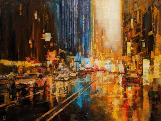 SOLD "Dreamscape 12," by William Liao 18 x 24 - acrylic $1650 Unframed