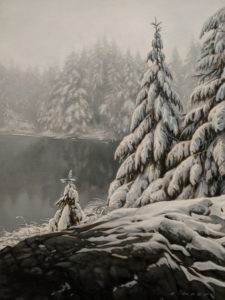 SOLD "First Snow, Lost Lake," by Ray Ward 9 x 12 - oil $1125 Unframed