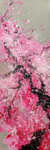 "Full Bloom No. 2," by William Liao 12 x 36 - acrylic $1750 (thick canvas wrap)
