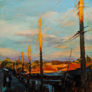 SOLD "Sunlight on the Pole," by William Liao 12 x 12 - acrylic $680 Unframed