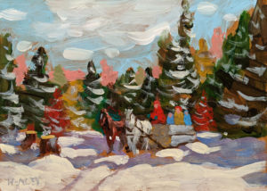 "Through the Woods," by Paul Healey 5 x 7 - acrylic $275 Unframed