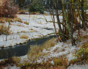SOLD "Winter Berm," by Renato Muccillo 8 x 10 - oil $3350 Custom framed