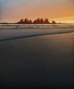 SOLD "Approaching Dusk, West Coast," by Ray Ward 30 x 36 - oil $5375 (thick canvas wrap)