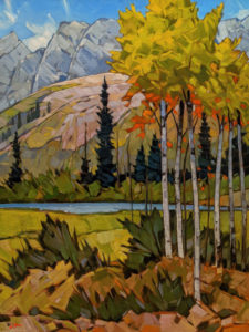 "The Advance of Fall," by Graeme Shaw 30 x 40 - oil $3775 (artwork continues onto edges of wide canvas wrap)