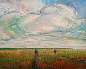 SOLD "Field Walk" (commission) by Steve Coffey 16 x 20 - oil $1700 Unframed