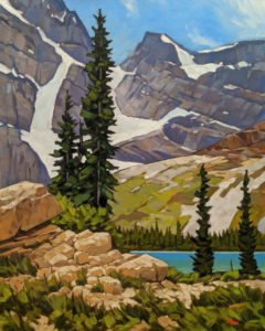 "Late July in the Rockies," by Graeme Shaw 24 x 30 - oil $2435 (artwork continues onto edges of wide canvas wrap)