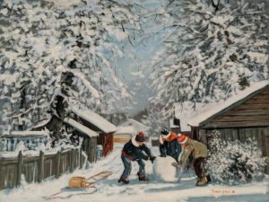"This snowball should be big enough," by Peter Shostak 12 x 16 - oil $1895 Unframed