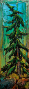 "Hard Rock," by David Langevin 10 x 30 - acrylic $1525 (artwork continues onto edges of wide canvas wrap)