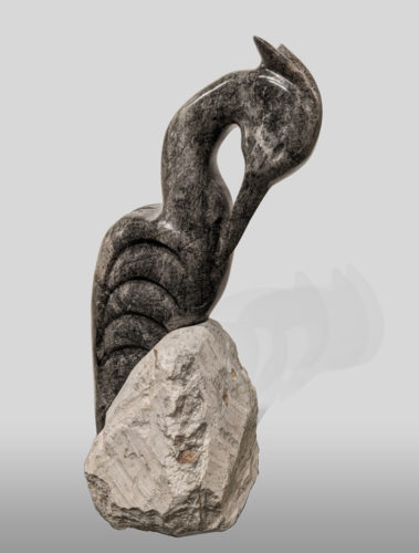 "Heron," by Herb Latreille 18 1/2" (H) incl. base - Shania marble $3400