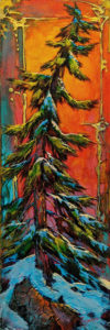 SOLD "Maybe Later," by David Langevin 10 x 30 - acrylic $1525 (artwork continues onto edges of wide canvas wrap)