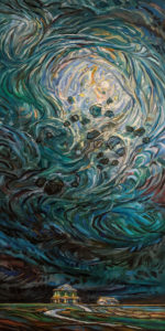 SOLD "Moon Song," by Steve Coffey 18 x 36 - oil $2540 (thick canvas wrap)