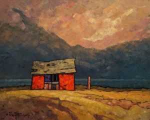 SOLD "Fog Bank and Shed," by Phil Buytendorp 16 x 20 - oil $1625 Unframed