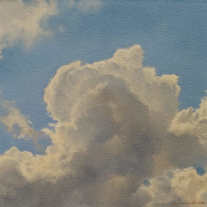 SOLD "April Cumulus 1," by Renato Muccillo 6 x 6 - oil on Arches paper $1550 Custom framed