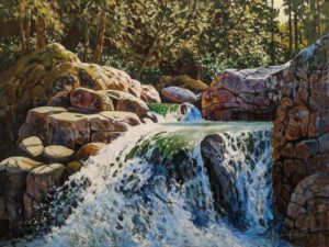 "Cascade," by Janice Robertson 30 x 40 - acrylic $4850 (thick canvas wrap)