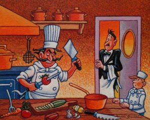 "Chef Gaston in Action," by Michael Stockdale 8 x 10 - acrylic $450 Unframed