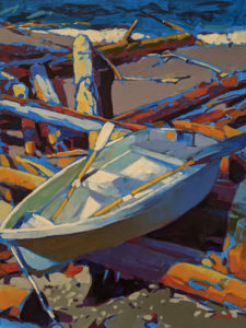 "Driftwood Park (Pasley Island, B.C.)," by Mike Svob 12 x 16 - acrylic $1415 Unframed
