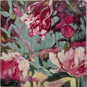 SOLD "May," by Lee Caufield 6 x 6 - acrylic $350 (unframed panel with 1 1/2″ edges)