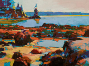 SOLD "A Perigean Tide at Siwash Rock," by Mike Svob 12 x 16 - acrylic $1415 Unframed
