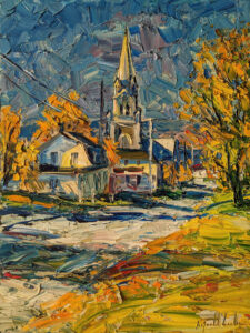 SOLD "La rue de l’église, Saint-Vallier," by Raynald Leclerc 18 x 24 - oil $2500 Unframed