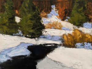 "Ruisseau - Chemin Gendron," by Robert P. Roy 9 x 12 - oil $560 Unframed