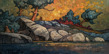 "Sheltered Shore," by Phil Buytendorp 24 x 48 - oil $3675 (thick canvas wrap)