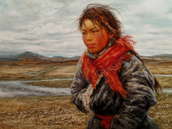 "Following the River's Bend," by Donna Zhang 36 x 48 - oil $9750 (thick canvas wrap)