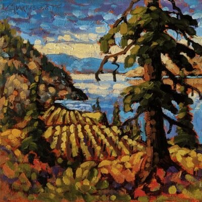 "Late Summer, Okanagan" by Rod Charlesworth 6 x 6 - oil $475 Unframed