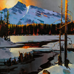 SOLD"Light Play on Johnson Lake, with North Face of Mt. Rundle," by Michael O'Toole 30 x 30 - acrylic $6400 Unframed