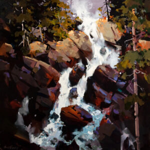 SOLD "Ochre Rock Falls," by Michael O'Toole 30 x 30 - acrylic $6400 Unframed