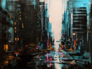 SOLD "Reflection," by William Liao 18 x 24 - acrylic $1750 Unframed
